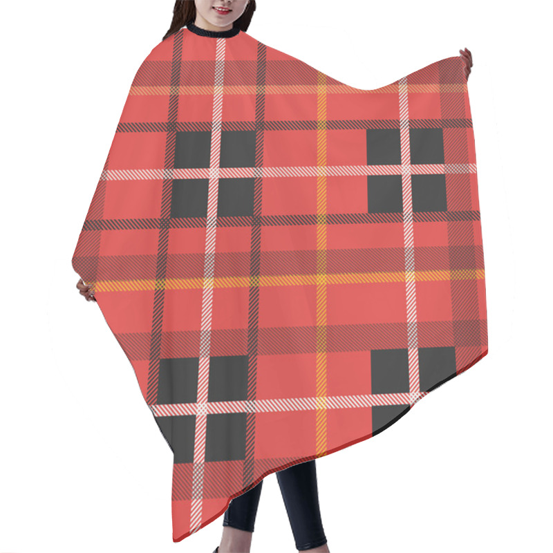 Personality  Red Plaid Pattern Hair Cutting Cape