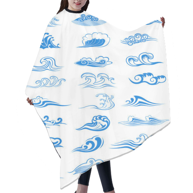 Personality  Blue Ocean Waves Set Hair Cutting Cape