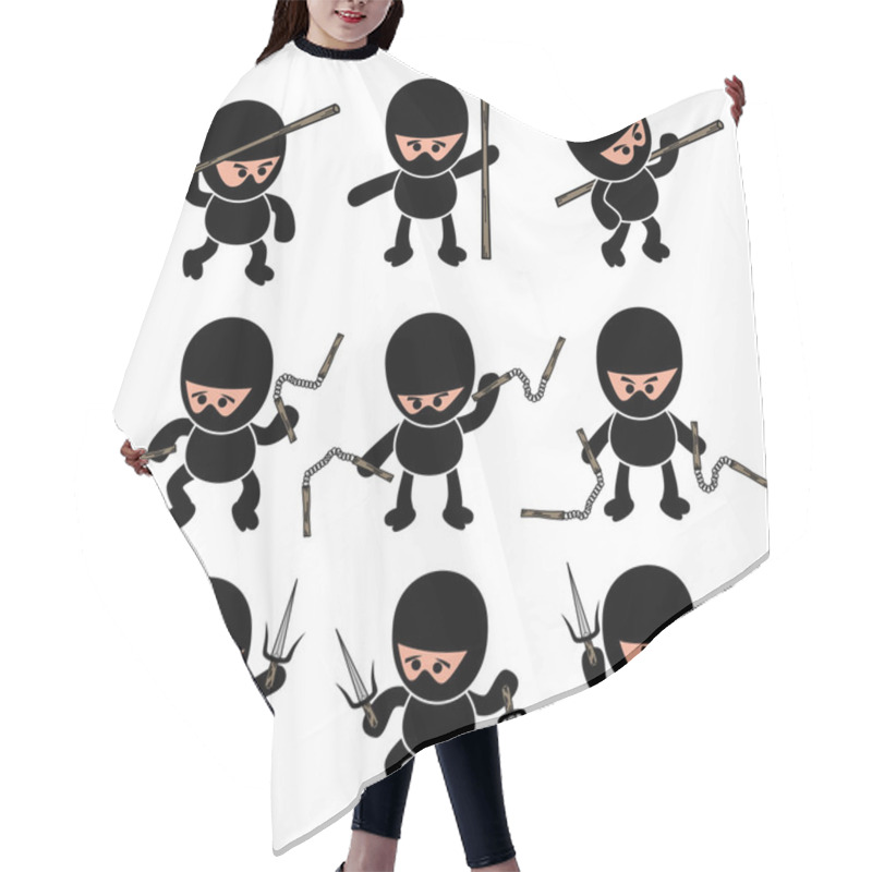 Personality  Ninja Warrior Cartoon Set Hair Cutting Cape