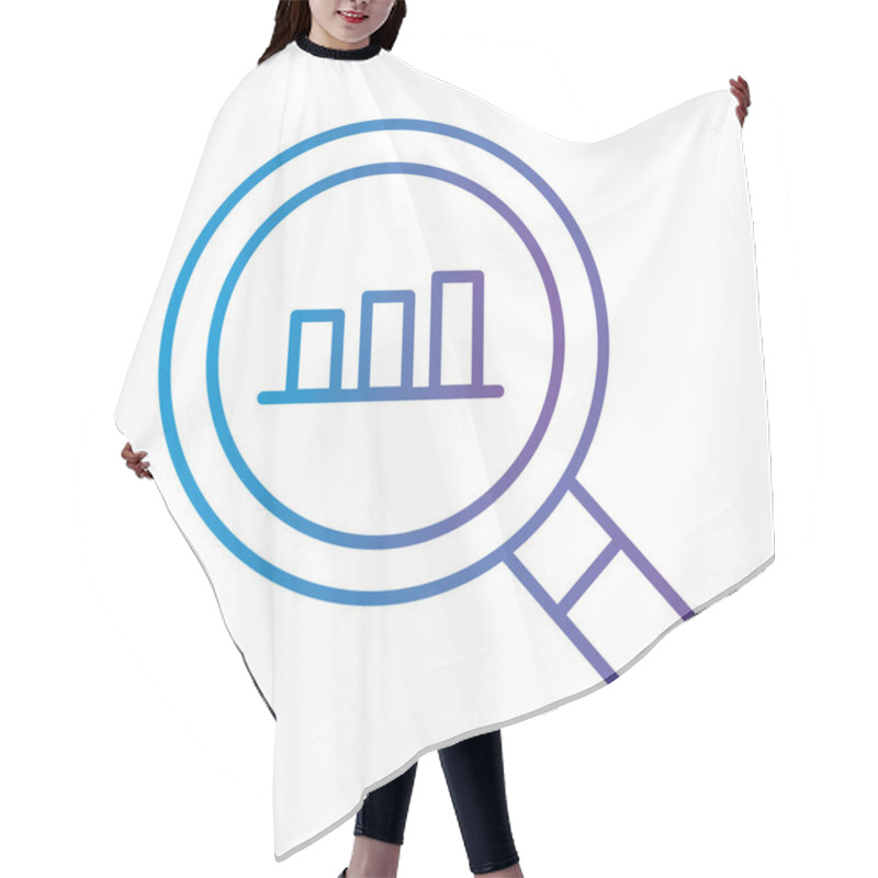 Personality  Bars Chart In Lupe Gradient Style Icon Vector Design Hair Cutting Cape