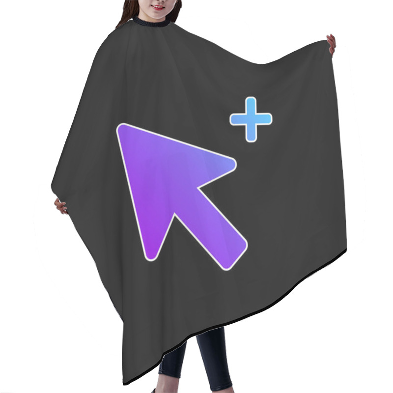 Personality  Add Selection Cursor Blue Gradient Vector Icon Hair Cutting Cape