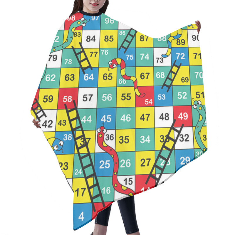 Personality  Frame Of Board Game ,Funny Frame,snake Games,Vector Illustrations. Hair Cutting Cape