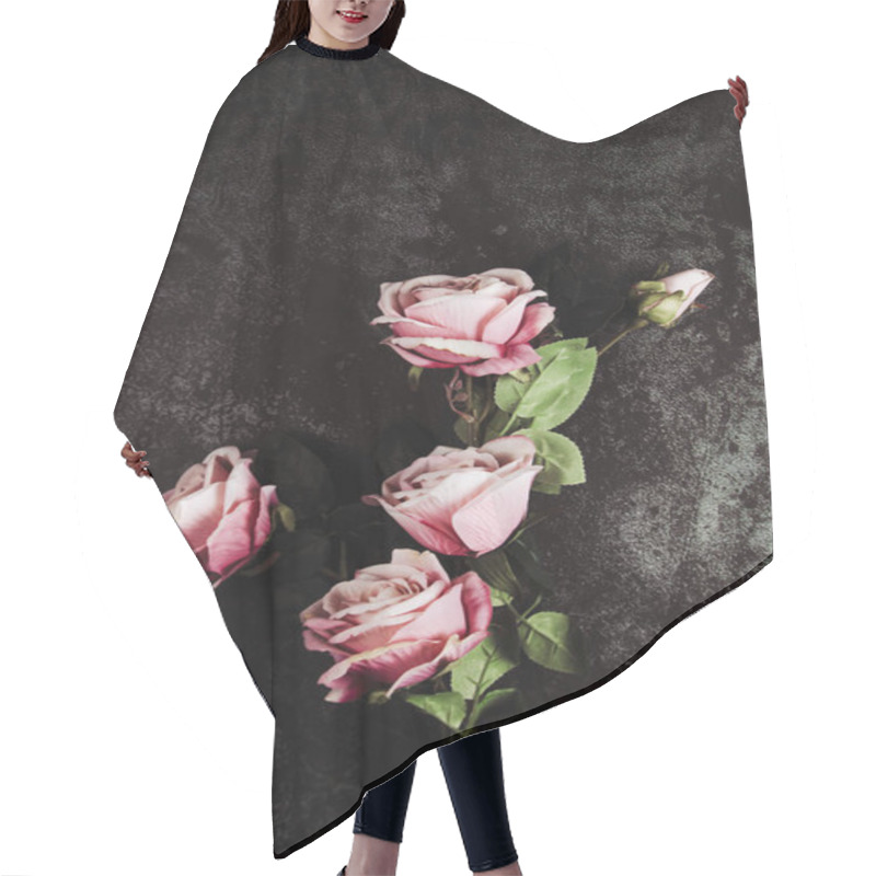 Personality  Beautiful Roses On A Dark Grunge Background Hair Cutting Cape