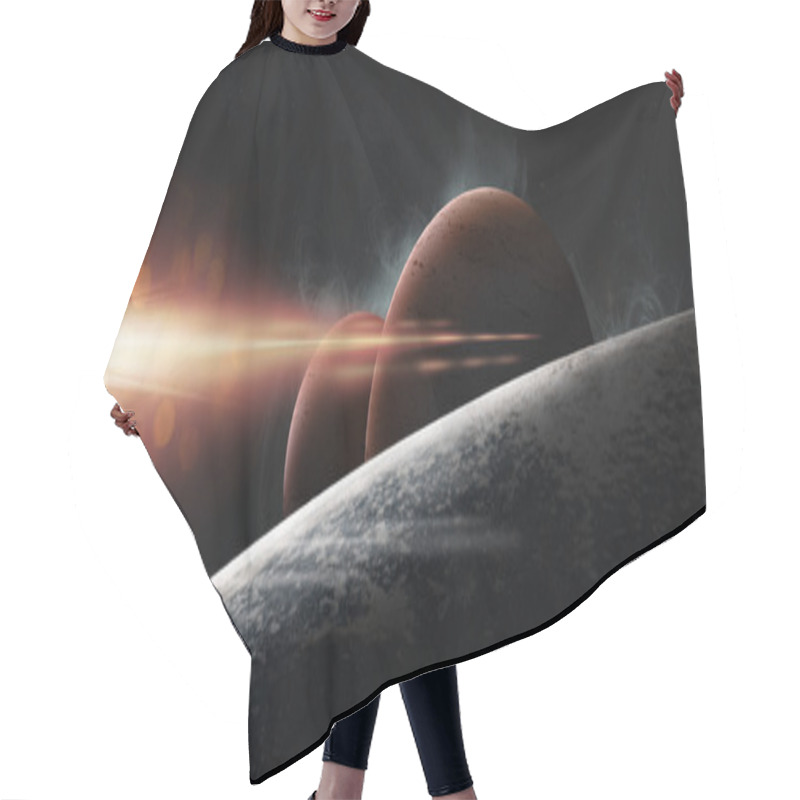 Personality  Planets On A Starry Background Hair Cutting Cape