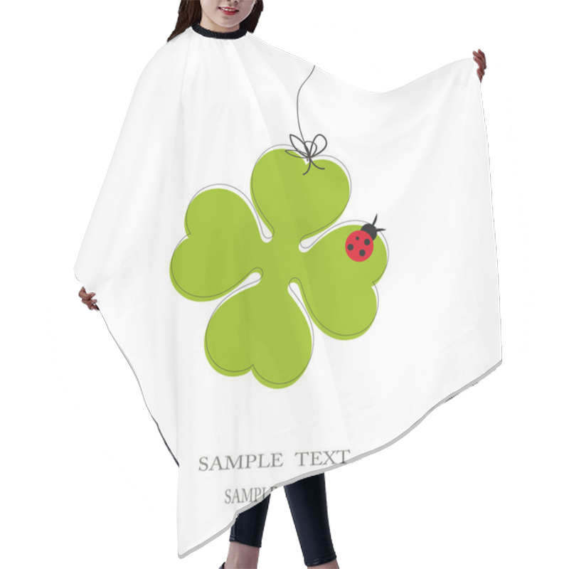 Personality  Cute Card With Four-leaf Clover Hair Cutting Cape