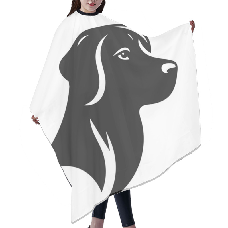 Personality  Vector Dog Head Silhouette Design For Print And Digital Use. Hair Cutting Cape