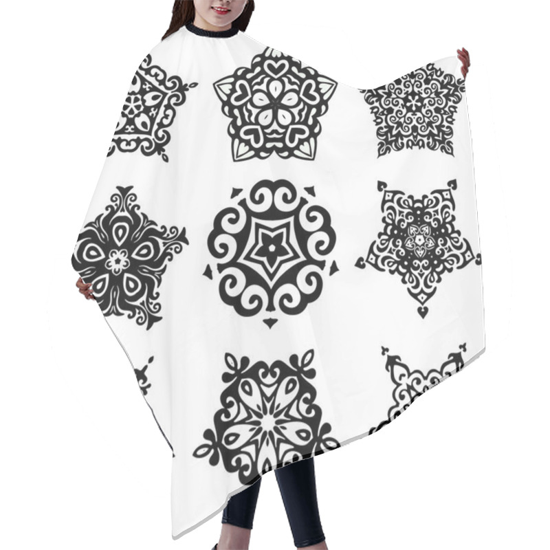 Personality  Set Of Vector Graphic Abstract Ornamental Designs  Hair Cutting Cape