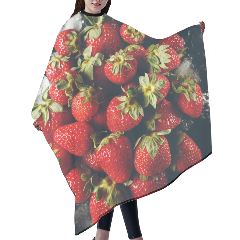 Personality  Ripe Strawberry Served On Ice Close-up Hair Cutting Cape