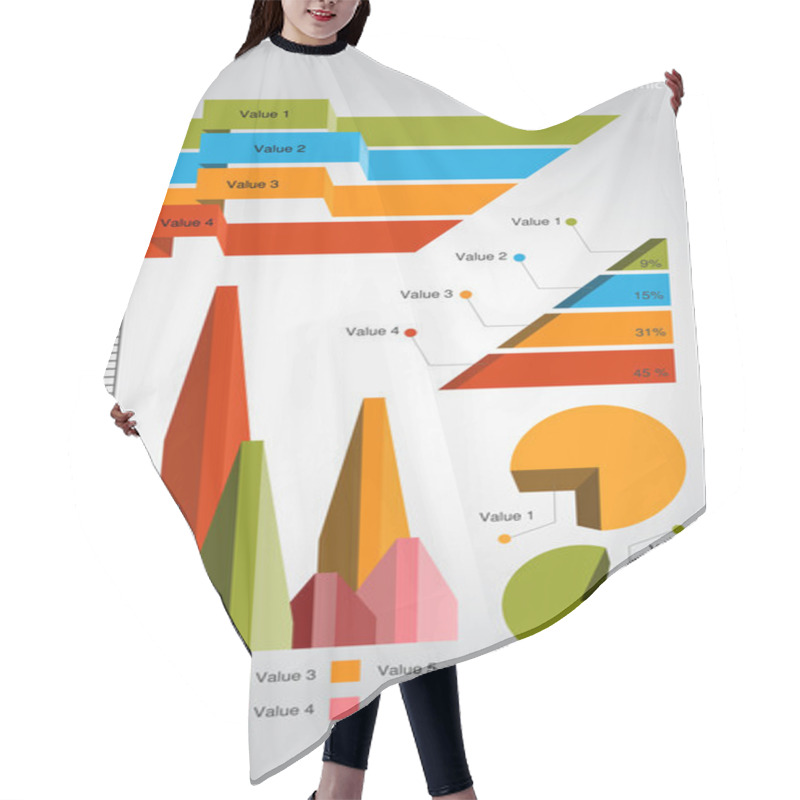 Personality  Infographic Elements, Vector Design Hair Cutting Cape