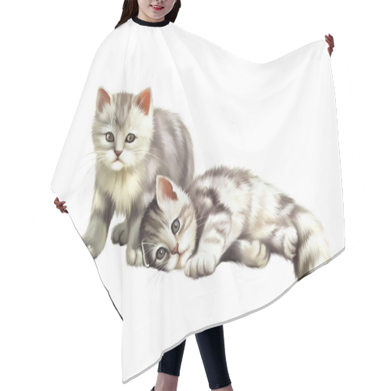 Personality  British Tabby-cat Kittens Hair Cutting Cape