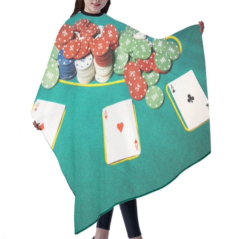 Personality  Poker Cards And Chips Hair Cutting Cape