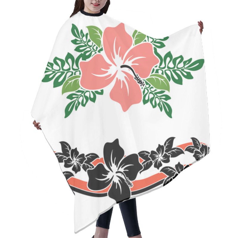 Personality  Hawaiian Hibiscus Flowers Hair Cutting Cape