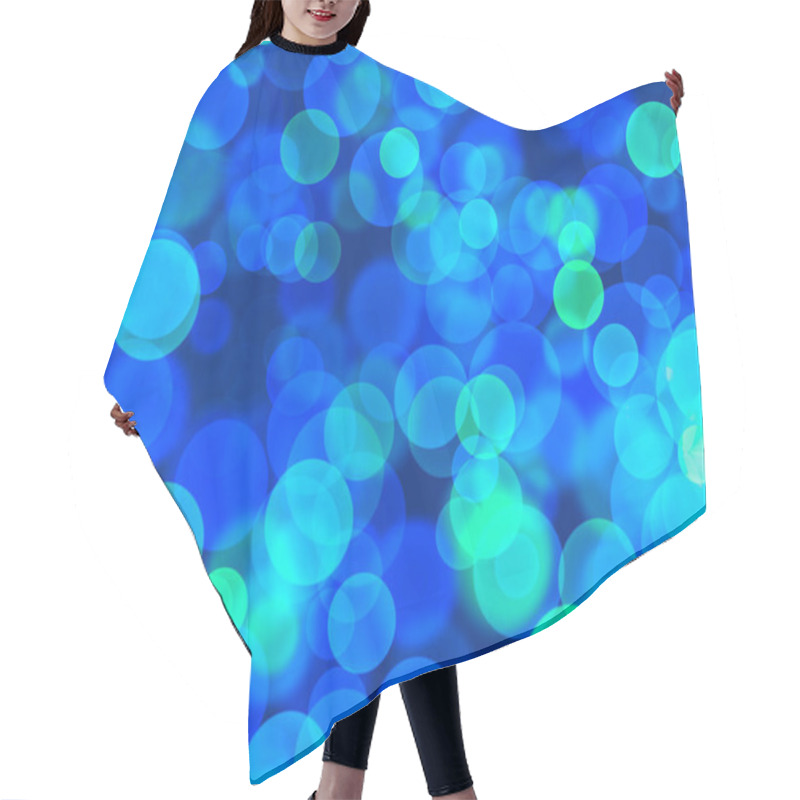 Personality  A Vibrant Collection Of Blue And Green Bokeh Lights Fills The Background, Creating A Dreamy And Festive Atmosphere, Ideal For Evening Celebrations Or Gatherings. Hair Cutting Cape