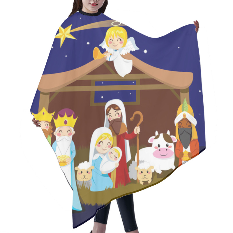 Personality  Christmas Nativity Scene Hair Cutting Cape