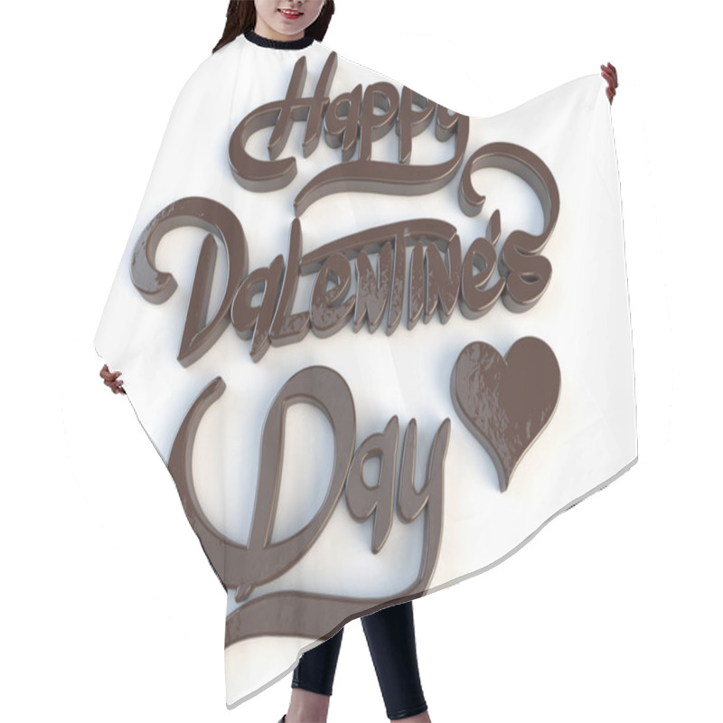 Personality  3d Chocolate Lettering Happy Valentines Day With Heart. Hair Cutting Cape