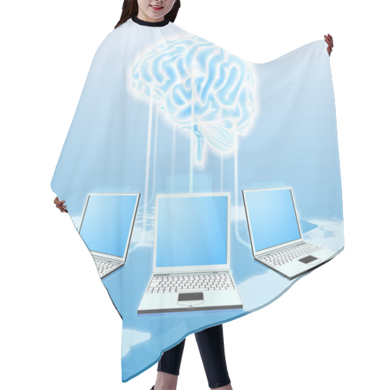 Personality  Cloud Brain Computer Concept Hair Cutting Cape