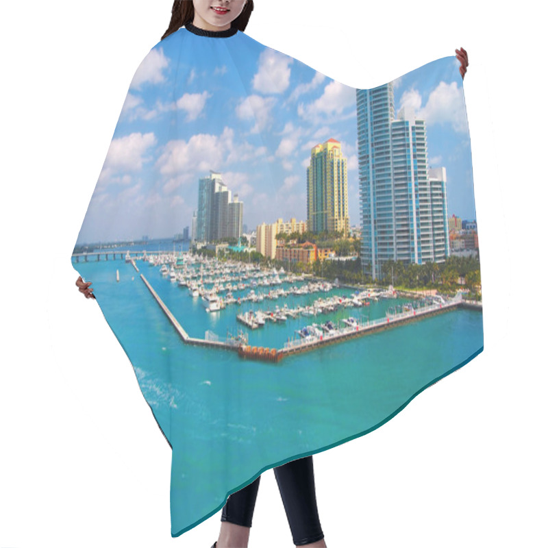 Personality  Aerial View Of South Miami Beach And Skycrappers Hair Cutting Cape