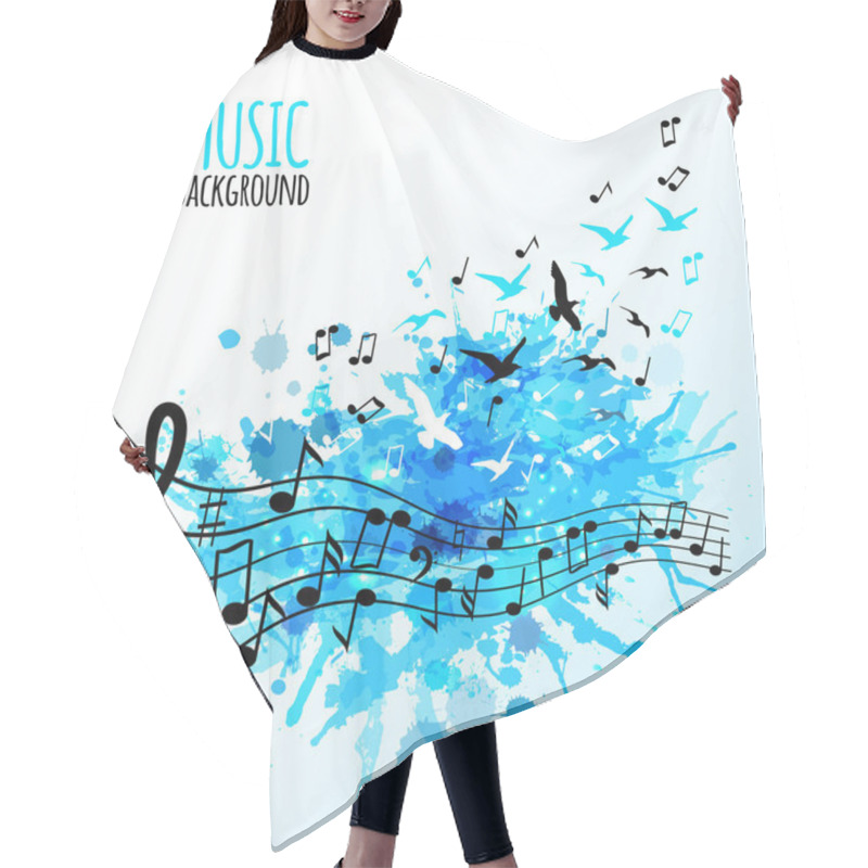 Personality  Various Music Notes Background Hair Cutting Cape