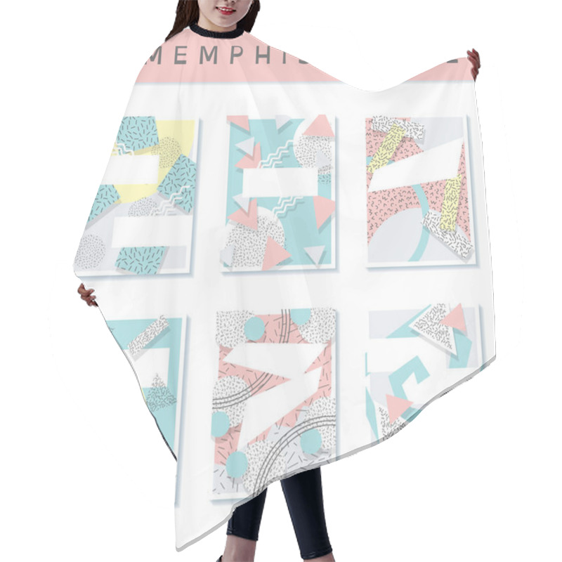 Personality  Set Of  Pastel 80's Banners Hair Cutting Cape