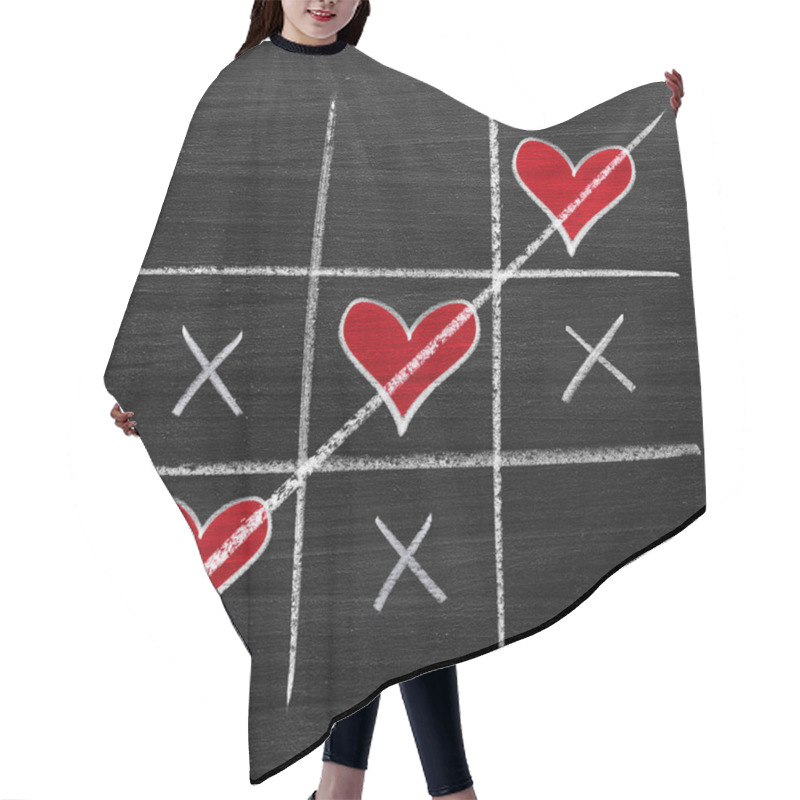 Personality  Valentine's Day Style Chalk Hearts, XO Noughts And Crosses  Hair Cutting Cape