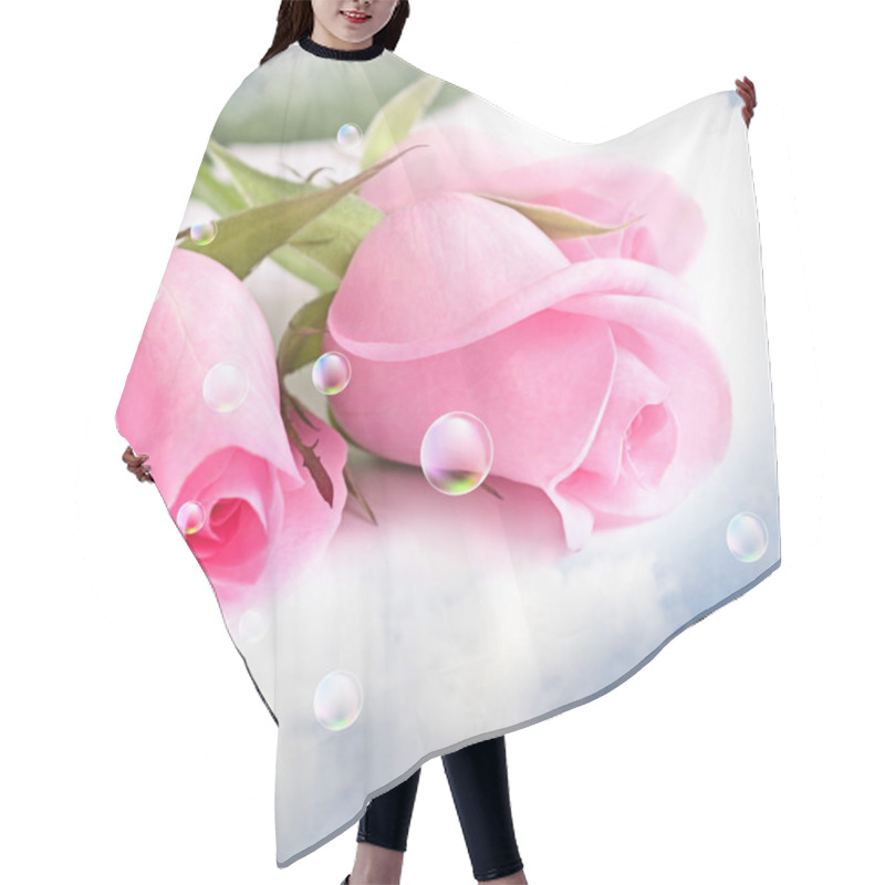 Personality  Pink Roses In The Clouds Hair Cutting Cape