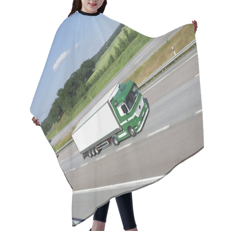 Personality  Truck Transport On Freeway Hair Cutting Cape