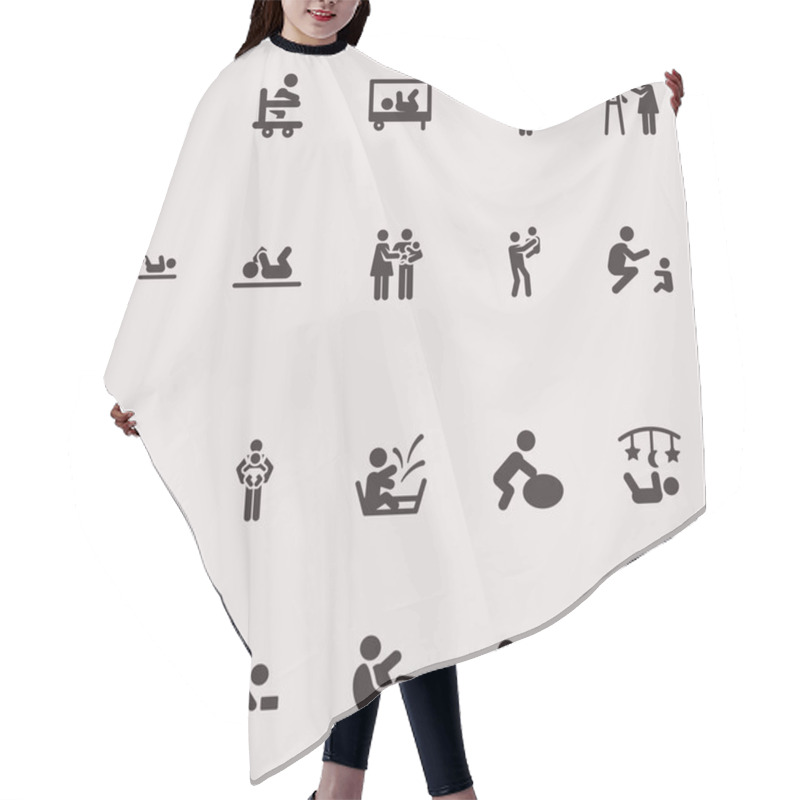 Personality  Vector Stick Figure Baby Hair Cutting Cape