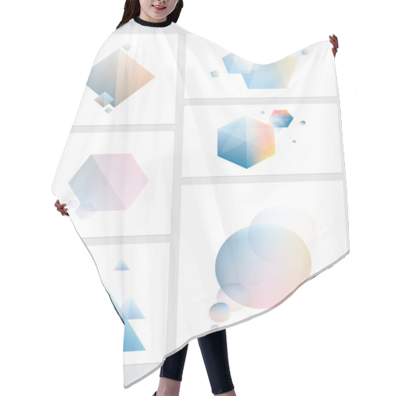 Personality  Geometric Element Designs In Polygonal Shapes Hair Cutting Cape