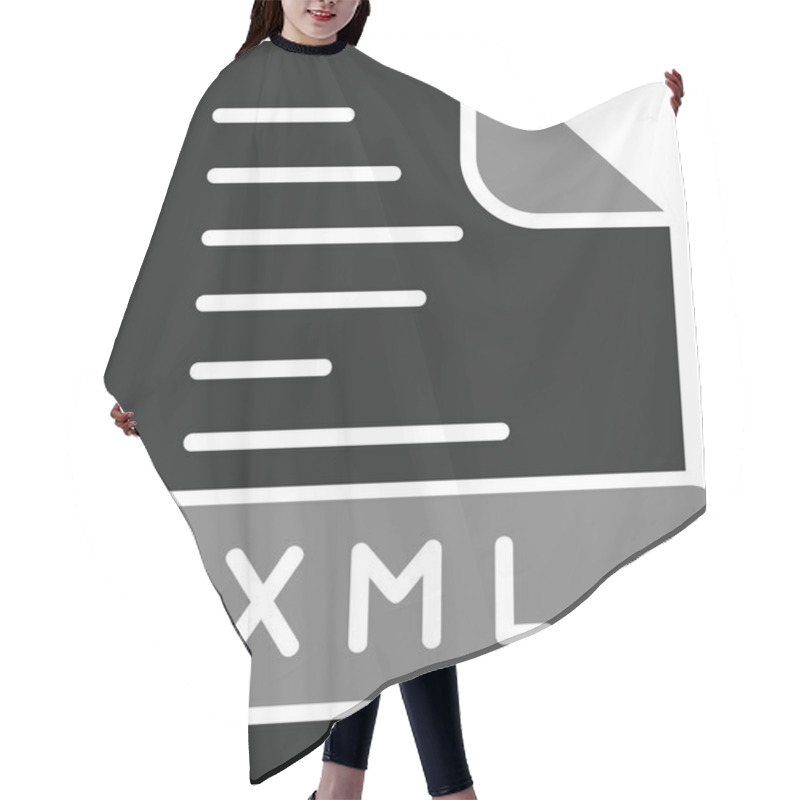 Personality  XML Document Graphic In A Digital, Flat Style. Hair Cutting Cape