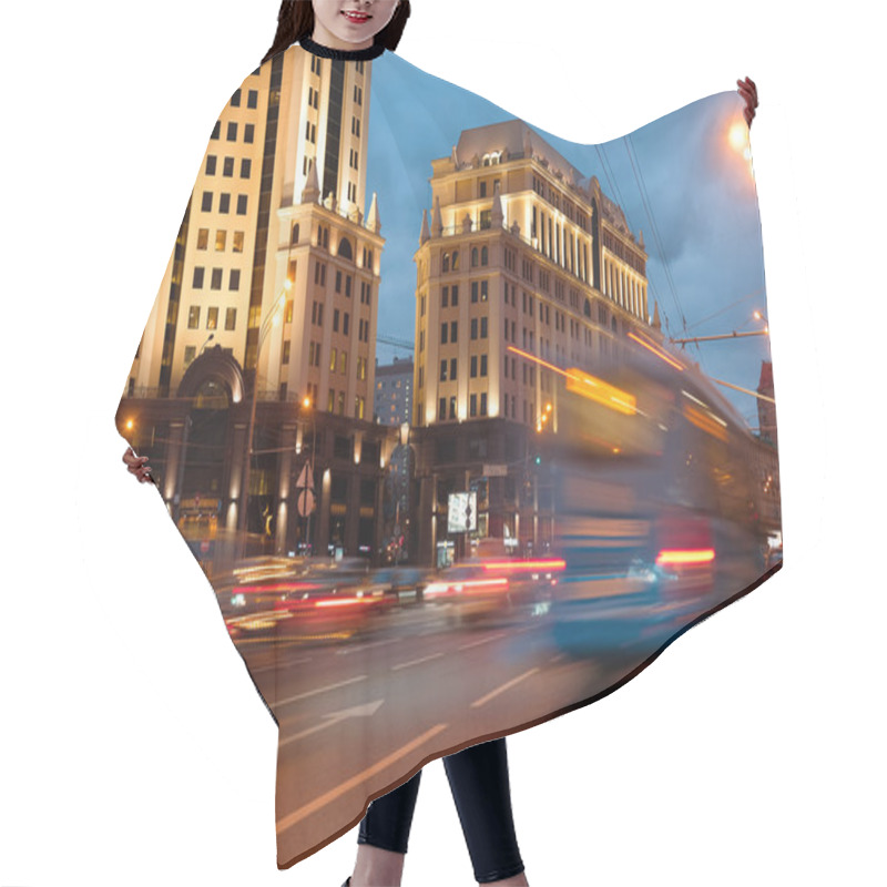 Personality  Night Traffic In Moscow Hair Cutting Cape