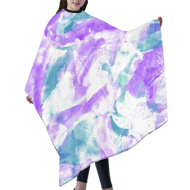 Personality  Floral Tie Dye Seamless Pattern.  Hair Cutting Cape