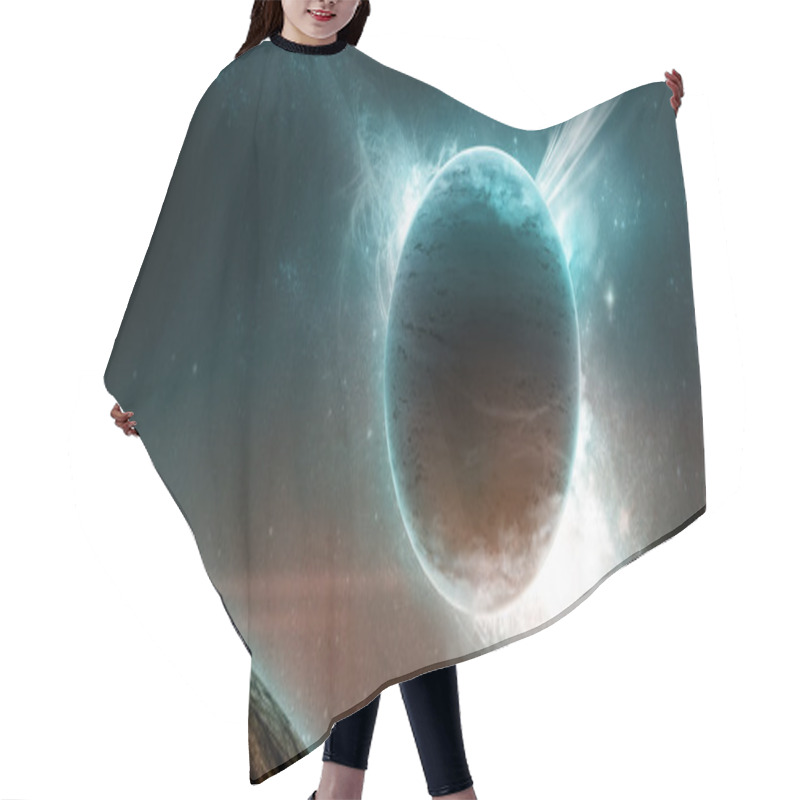 Personality  Planets On A Starry Background Hair Cutting Cape