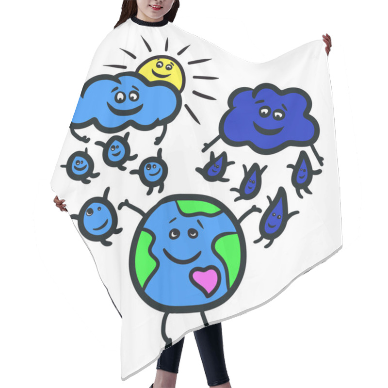 Personality  The Water Cycle In Nature Hair Cutting Cape