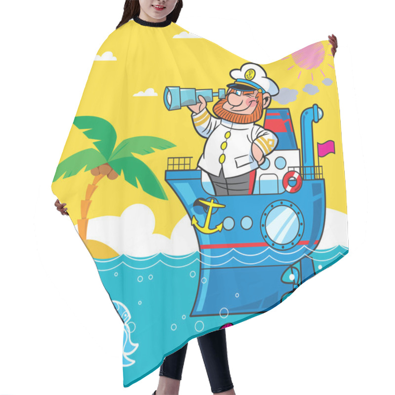 Personality  Cartoon Captain Hair Cutting Cape