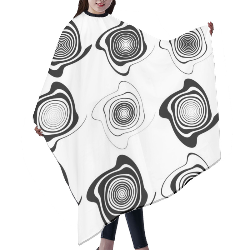 Personality  Set Of Circular Geometric Elements Hair Cutting Cape