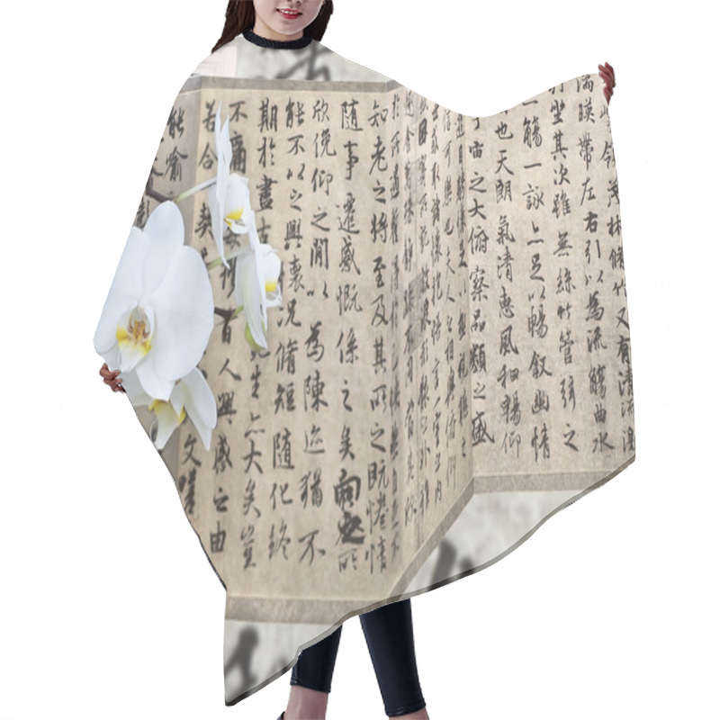 Personality  Orchid And Calligraphy Hair Cutting Cape