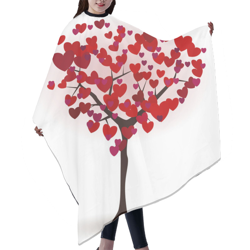 Personality  St. Valentine's Greeting Card With Love Tree In The Shape Of Heart Hair Cutting Cape