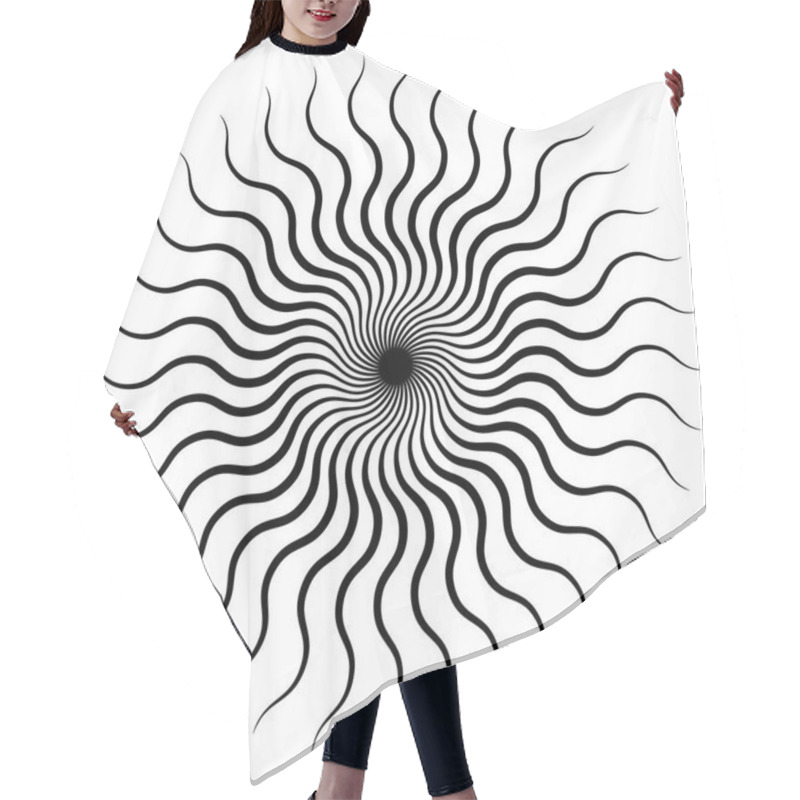 Personality  Concentric, Radial Abstract Element On White Background Hair Cutting Cape