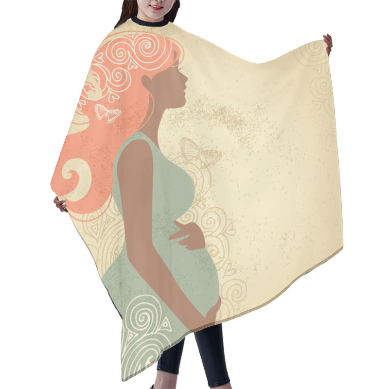 Personality  Silhouette Of Pregnant Woman Hair Cutting Cape