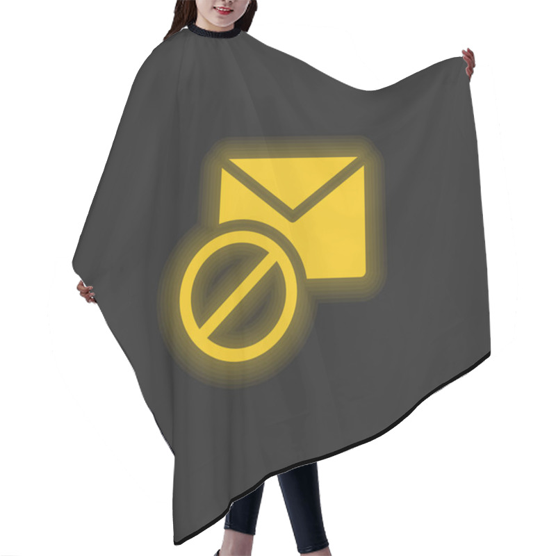 Personality  Blocked Yellow Glowing Neon Icon Hair Cutting Cape