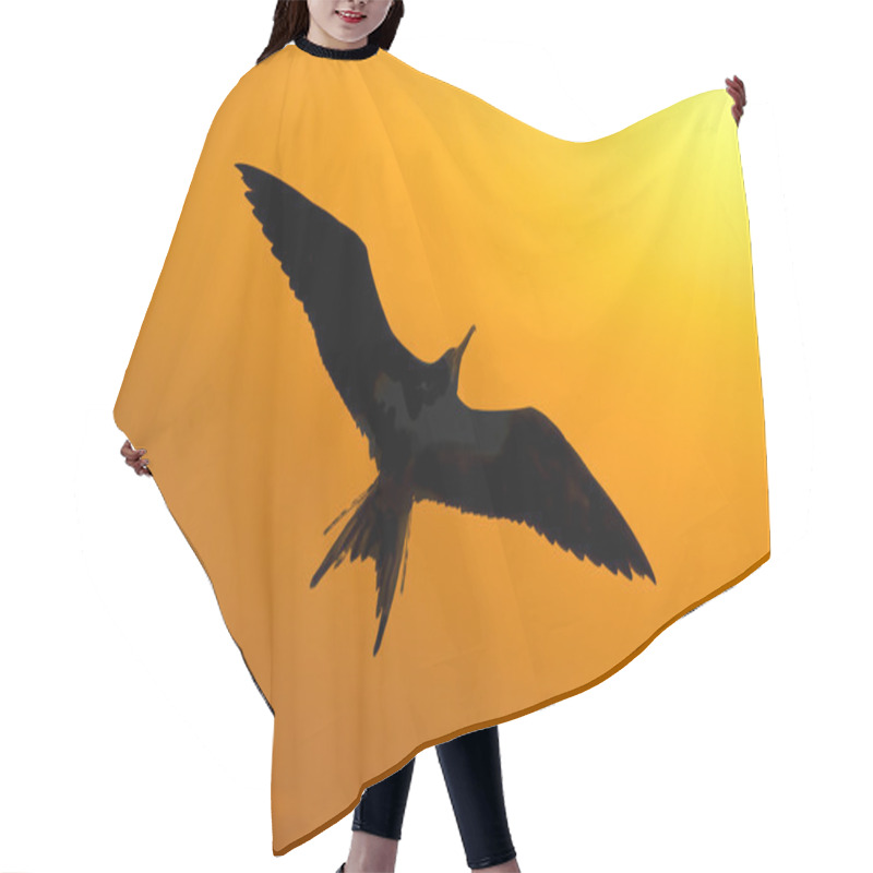 Personality  Bird Silhouette Sunset Hair Cutting Cape