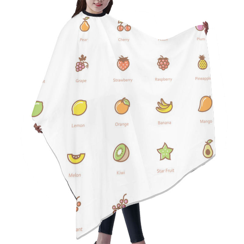 Personality  Fruits Icon Set Hair Cutting Cape