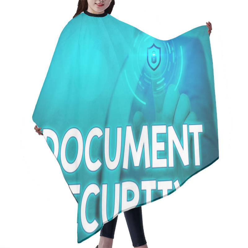 Personality  Handwriting Text Writing Document Security. Concept Meaning Maintenance Of Security Of All Of The Important Archives. Hair Cutting Cape