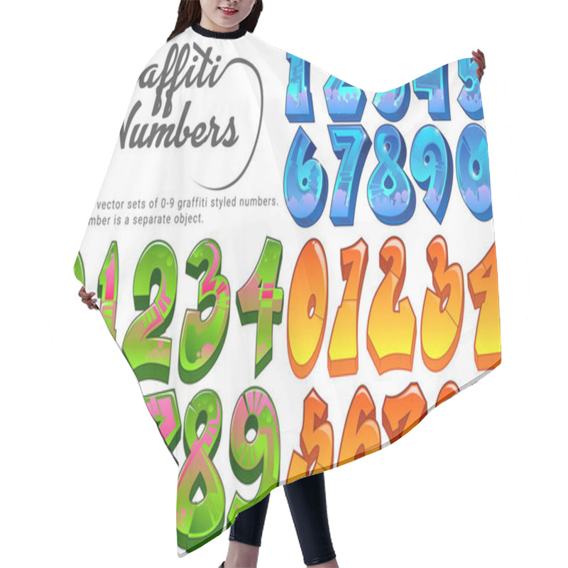 Personality  Three Unique Graffiti Styled Vector Number Sets. 0 Thru 9. ....Each Digit Is A Separate Object So You Can Make Your Own Numbers With Ease. Hair Cutting Cape