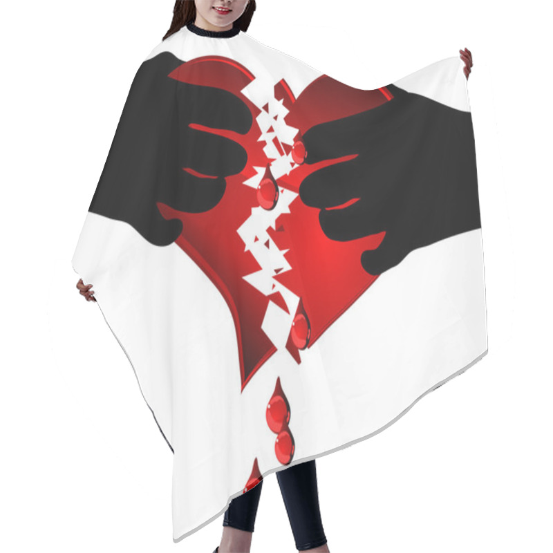 Personality  Broken Heart Hair Cutting Cape