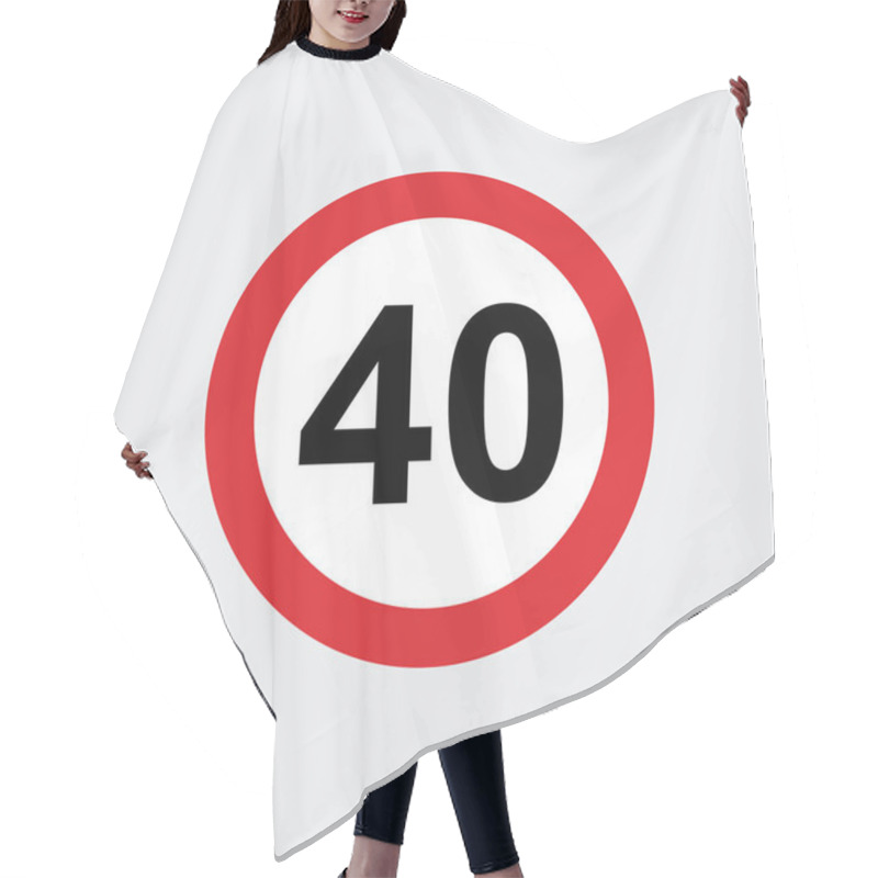 Personality  Traffic Sign Speed Limit 40 Hair Cutting Cape