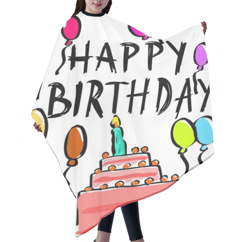 Personality  Happy Birthday Card Hair Cutting Cape