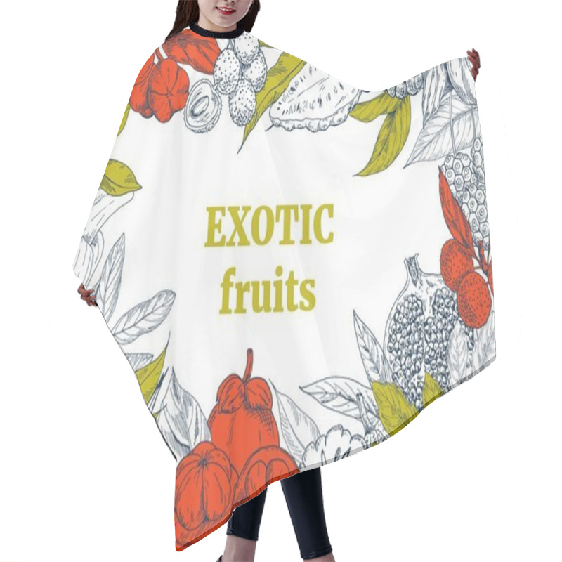 Personality  Exotic Fruits, Landscape Frame Hair Cutting Cape