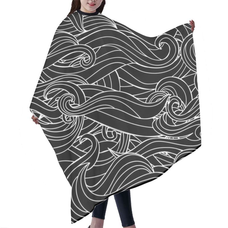 Personality  Abstract Wavy Seamless Texture Hair Cutting Cape