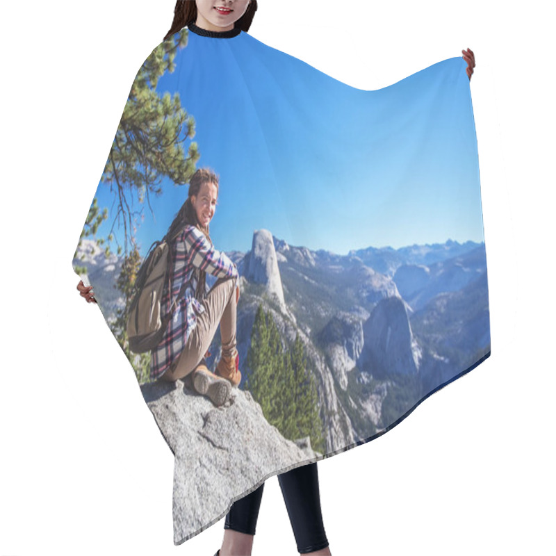 Personality  Hiker Visit Yosemite National Park In California Hair Cutting Cape